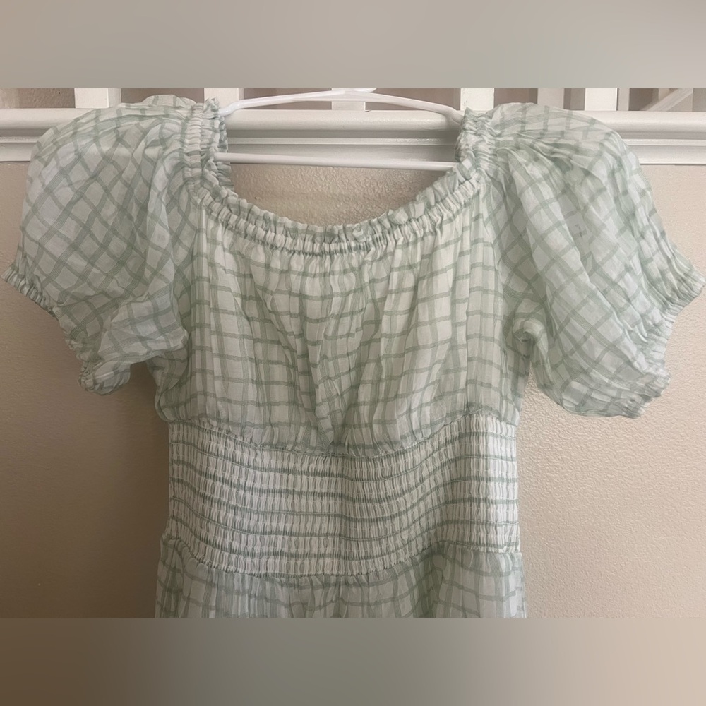 MINKPINK Women’s Light Green Check Oxley Midi Dress - Picture 6 of 12